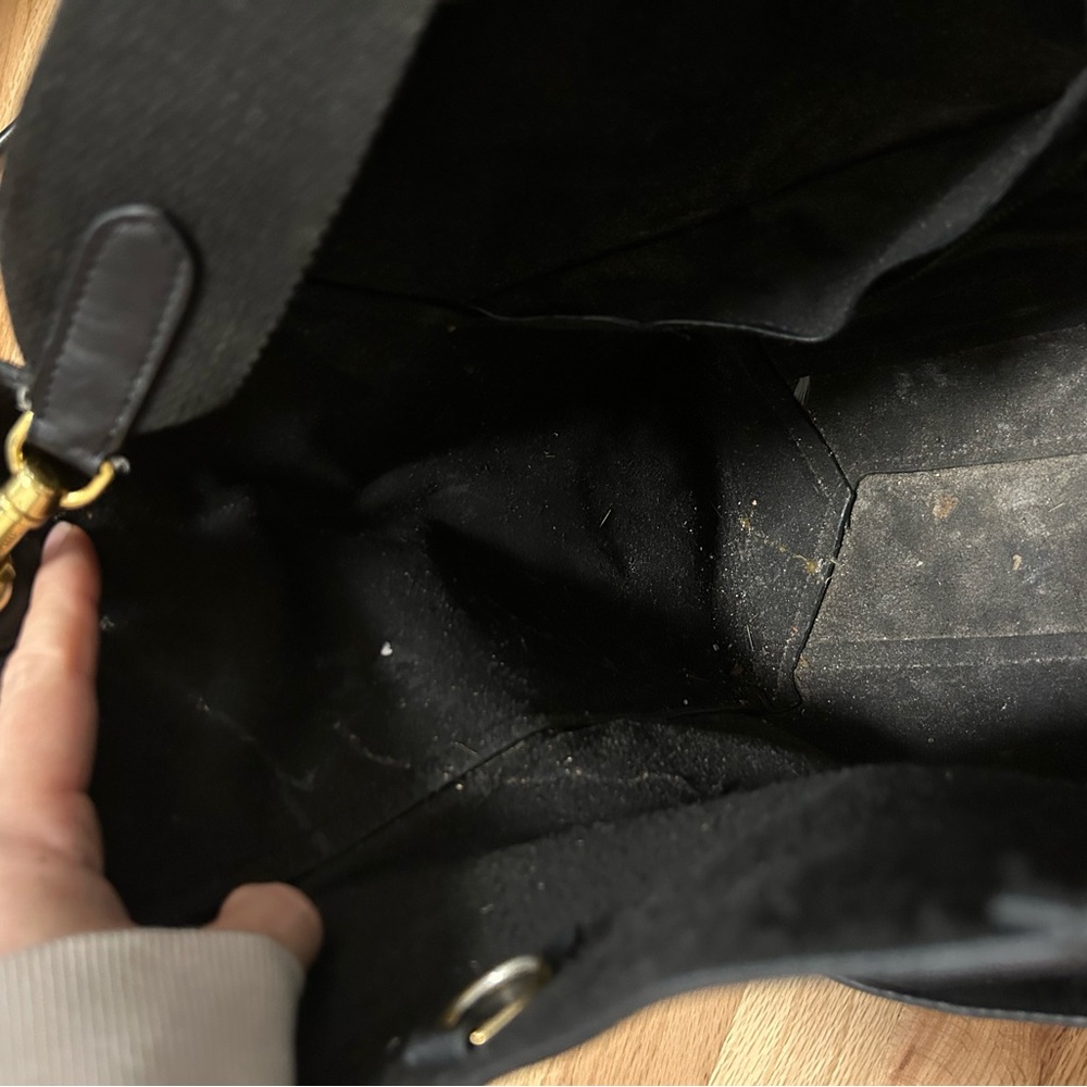 Celine Seau Sangle Medium Black Leather Shoulder Bag Phoebe Philo - Rehab - Picture 10 of 15